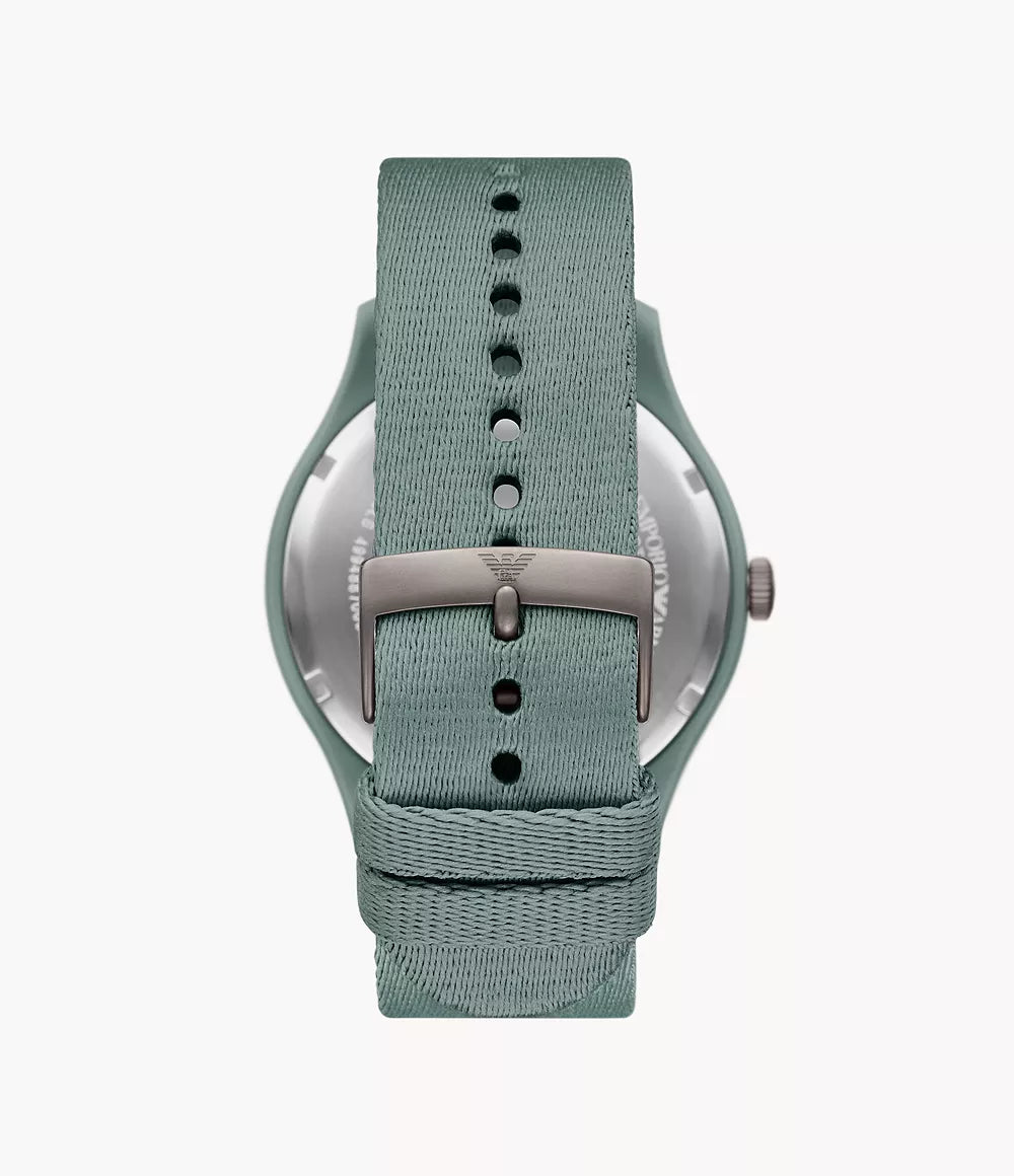 Emporio Armani Three-Hand Green Tide Ocean Material Nylon Fabric Watch
