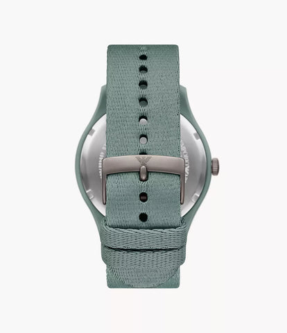 Emporio Armani Three-Hand Green Tide Ocean Material Nylon Fabric Watch