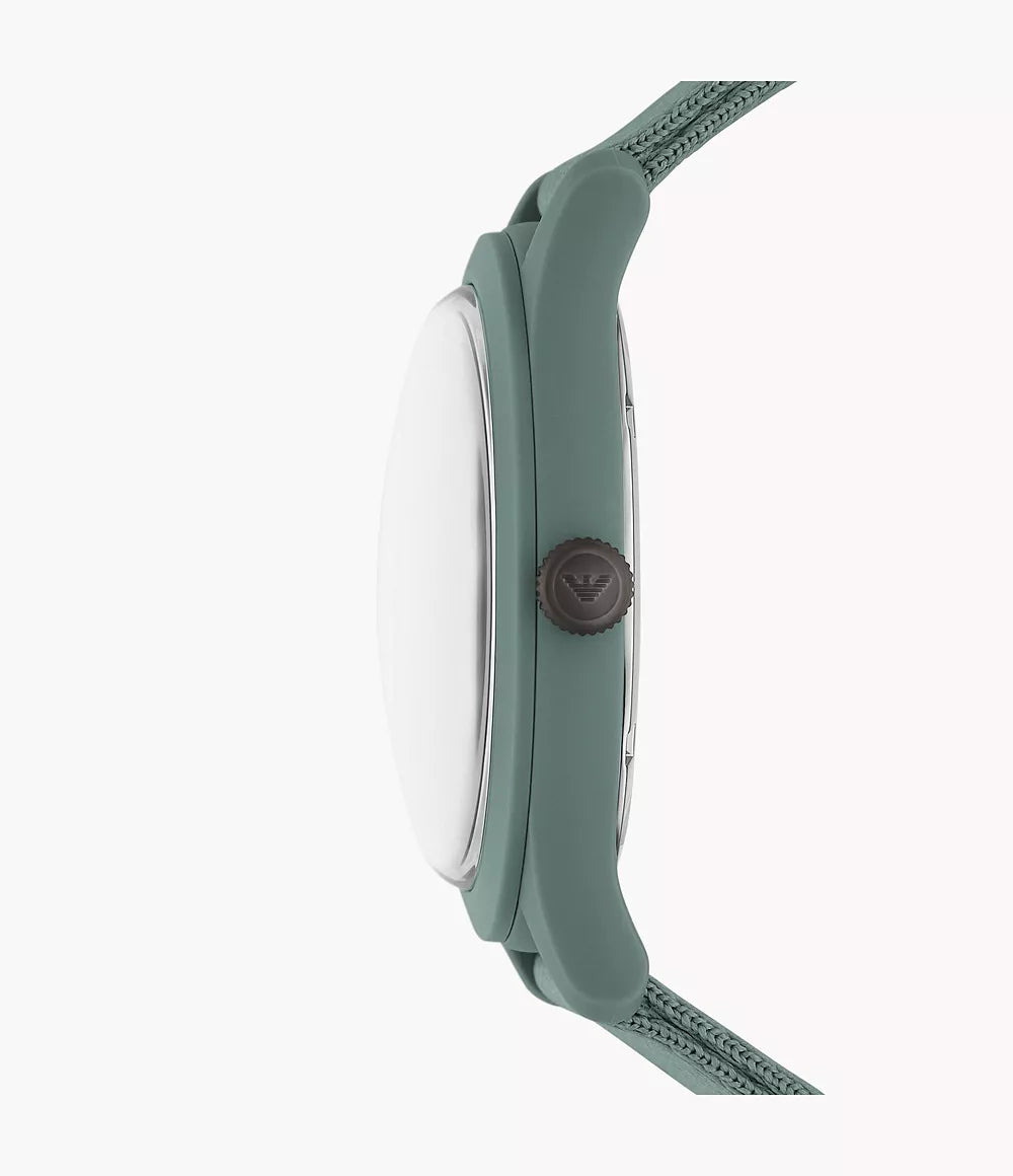 Emporio Armani Three-Hand Green Tide Ocean Material Nylon Fabric Watch