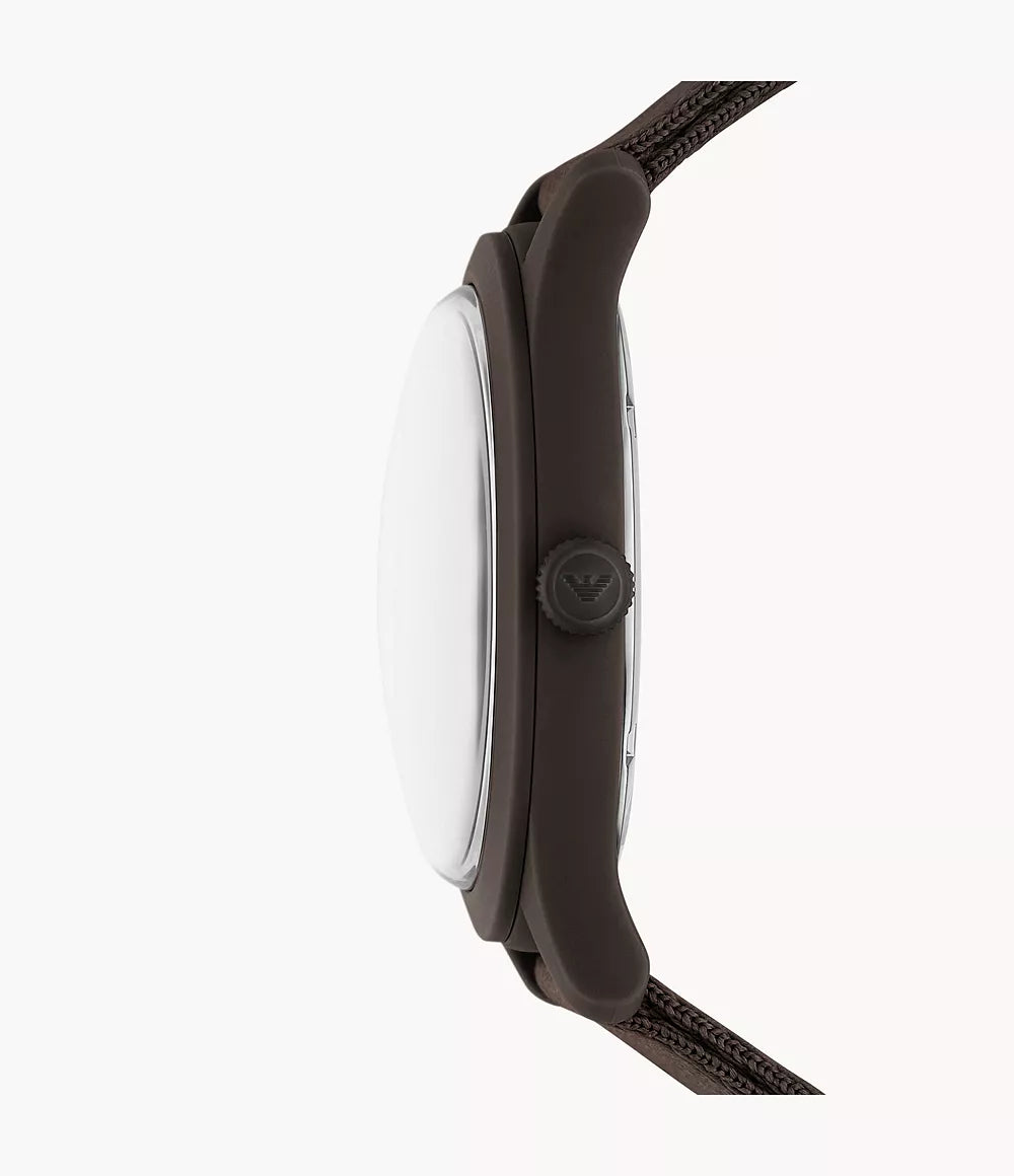 Emporio Armani Three-Hand Brown Tide Ocean Material Nylon Fabric Watch