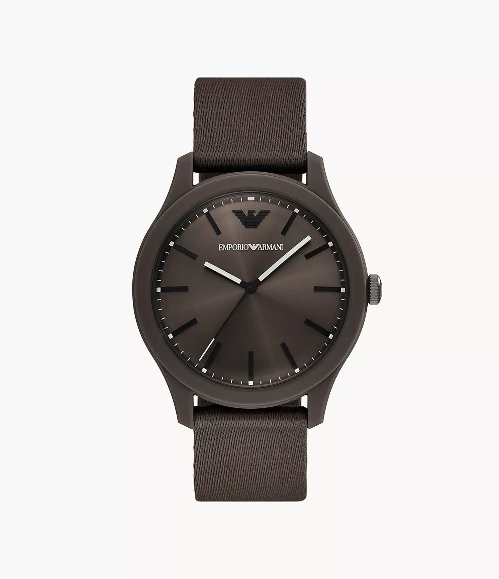 Emporio Armani Three-Hand Brown Tide Ocean Material Nylon Fabric Watch