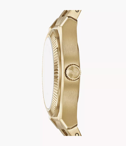 Emporio Armani Three-Hand Date Gold-Tone Stainless Steel Watch - Gold