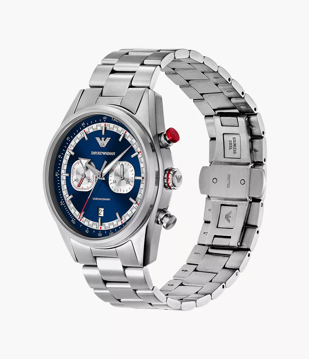 Emporio Armani Chronograph Stainless Steel Watch - Silver