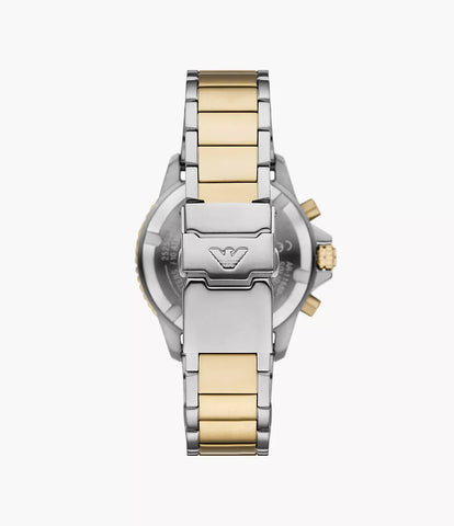 Emporio Armani World Explorer Solar-Powered Chronograph Two-Tone Stainless Steel Watch