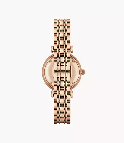 Emporio Armani Women's Two-Hand Rose Gold-Tone Stainless Steel Watch