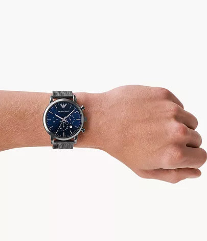 Emporio Armani Men's Chronograph Gunmetal Stainless Steel Watch