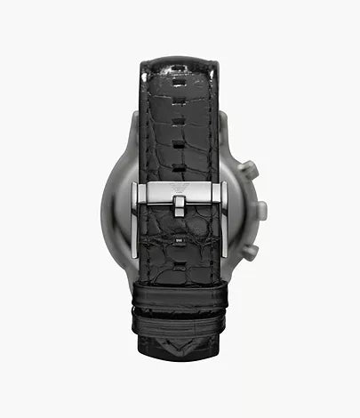 Emporio Armani Men's Chronograph Black Leather Watch