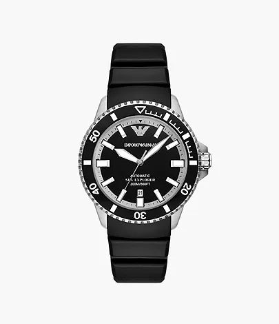 Emporio Armani Sea Explorer Automatic Black Silicone Watch