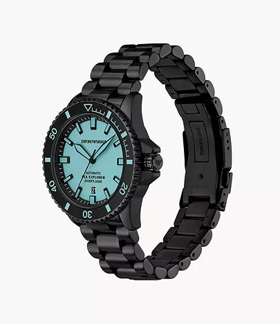 Emporio Armani Sea Explorer Automatic Black Stainless Steel Watch