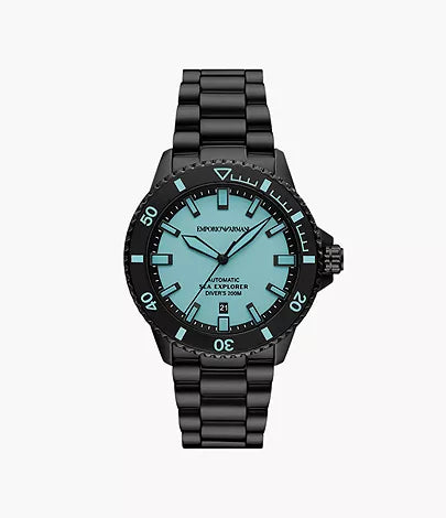 Emporio Armani Sea Explorer Automatic Black Stainless Steel Watch