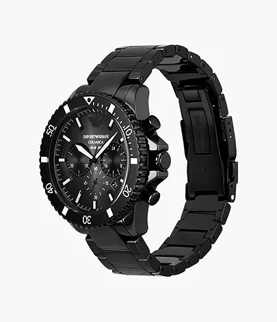 Emporio Armani World Explorer Chronograph Black Ceramic Watch