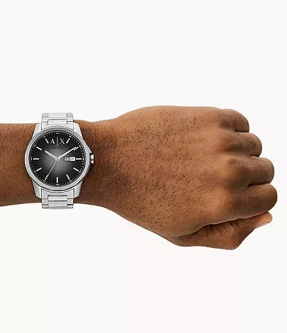 Armani Exchange - Three-Hand Day-Date Stainless Steel Watch