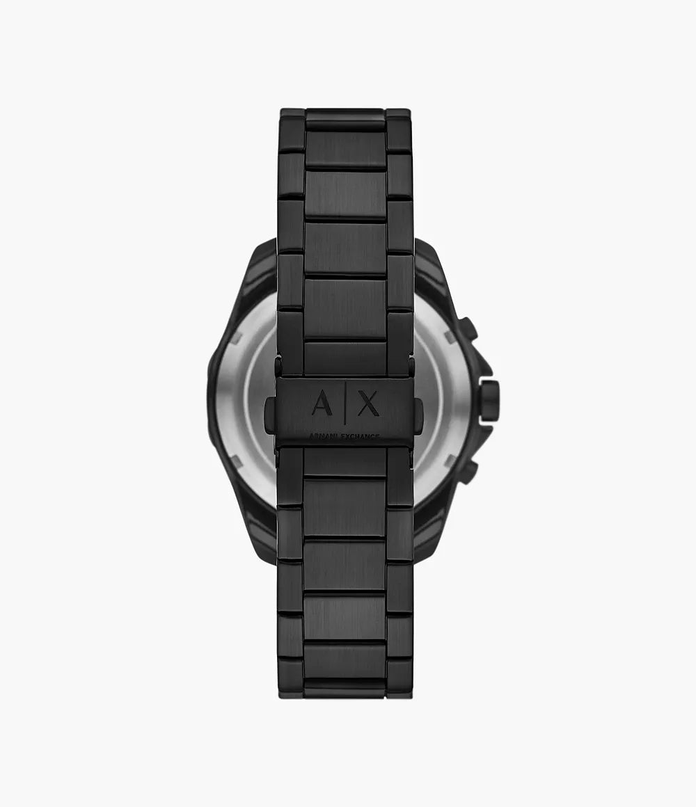Armani Exchange Chronograph Black Stainless Steel Watch - Black