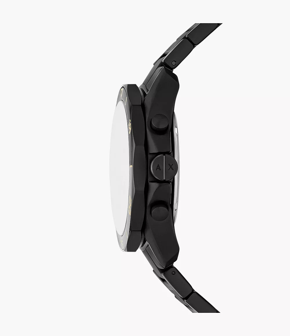 Armani Exchange Chronograph Black Stainless Steel Watch - Black