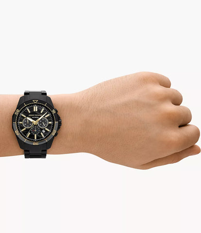 Armani Exchange Chronograph Black Stainless Steel Watch - Black