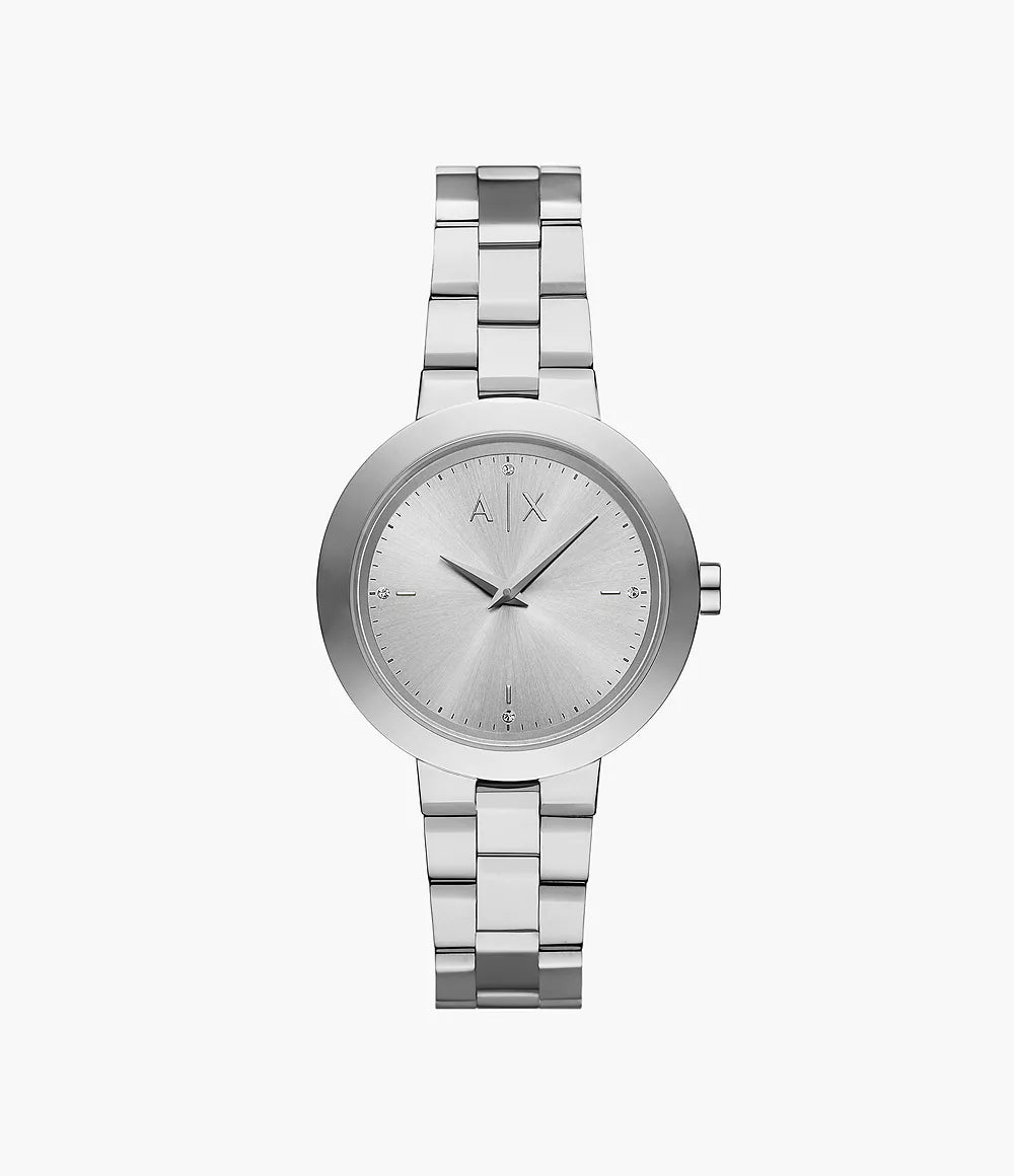 Armani Exchange Two-Hand Stainless Steel Watch - Silver