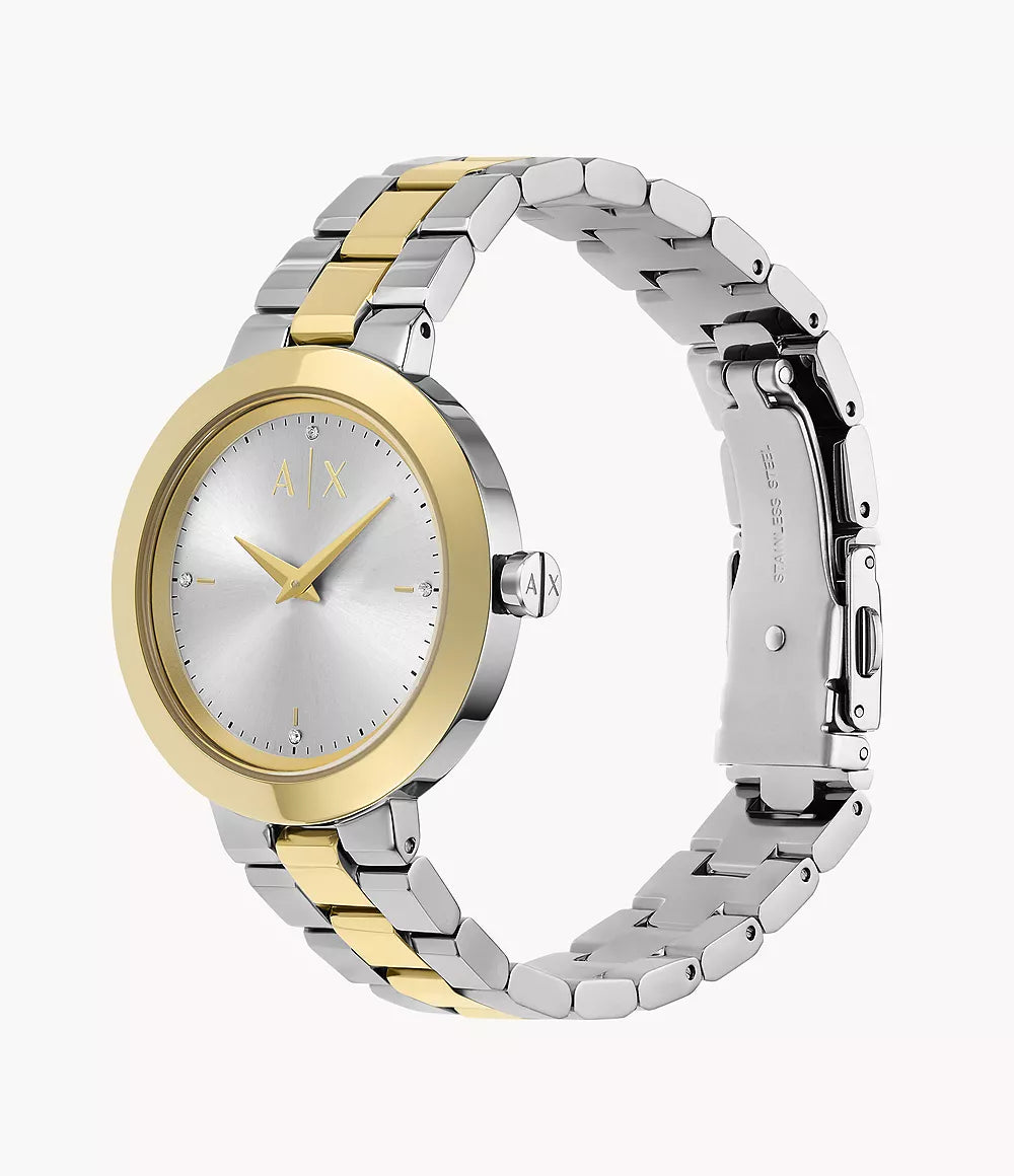 Armani Exchange Two-Hand Two-Tone Stainless Steel Watch