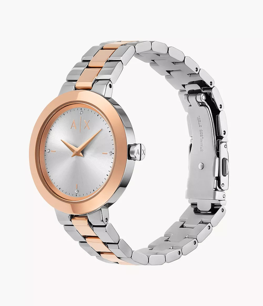 Armani Exchange Two-Hand Two-Tone Stainless Steel Watch