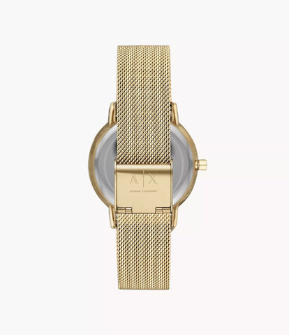 Armani Exchange Three-Hand Rose Gold-Tone Steel Watch