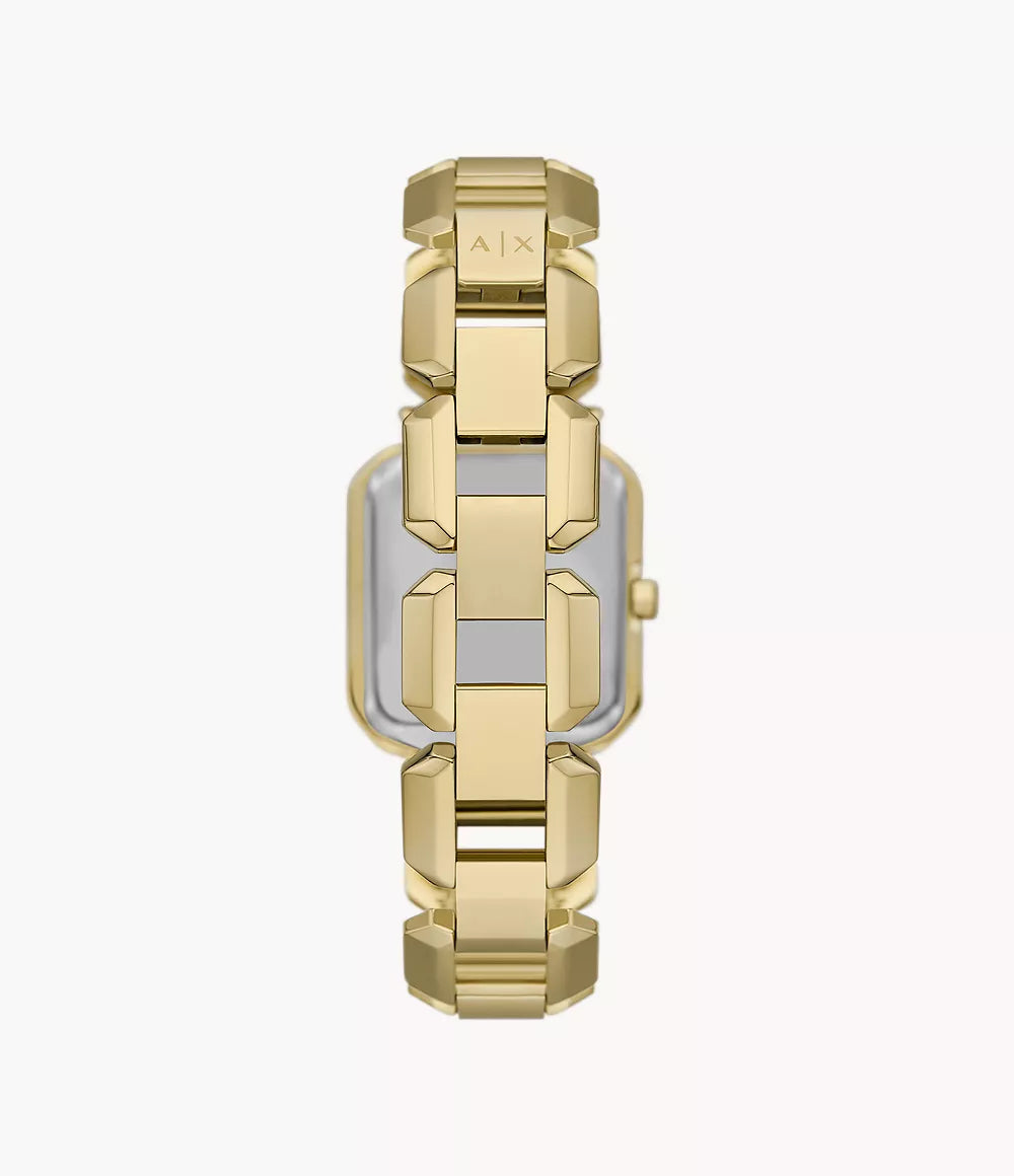 Armani Exchange Three-Hand Gold-Tone Stainless Steel Watch
