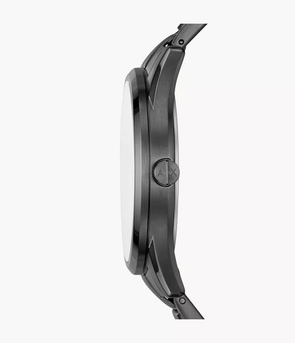 Armani Exchange Multifunction Black Stainless Steel Watch and Bracelet Set