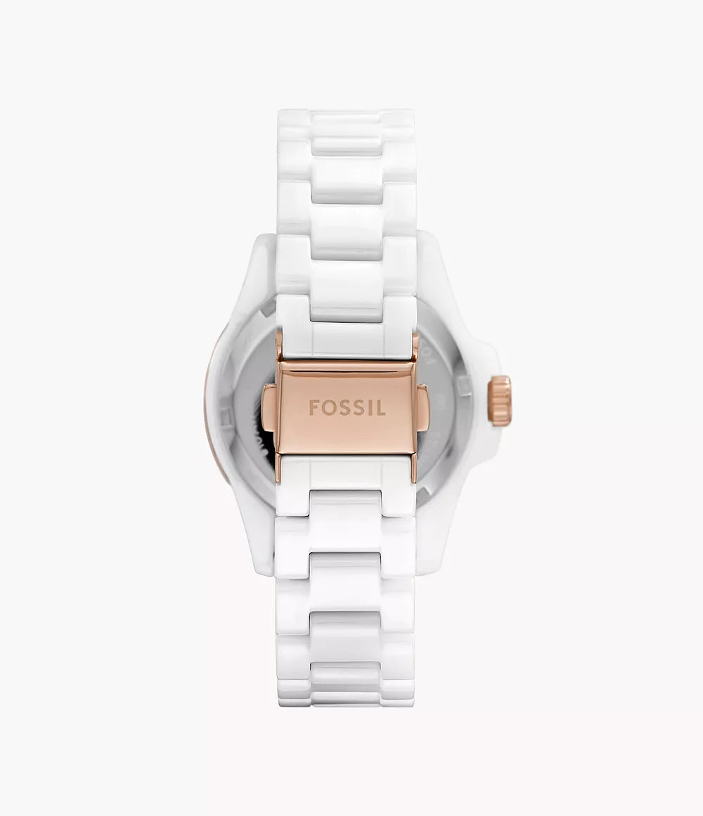Fossil - FB-01 Three-Hand White Ceramic Women's Watch - White