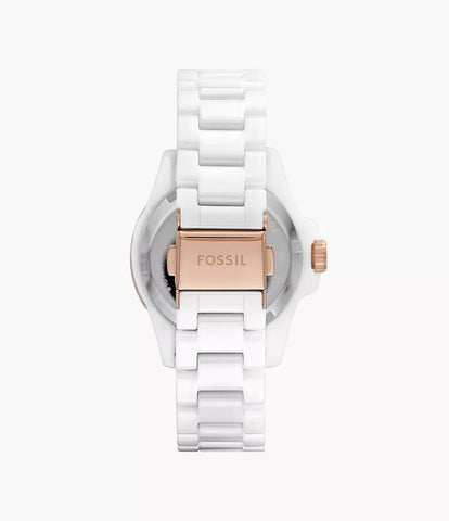 Fossil - FB-01 Three-Hand White Ceramic Women's Watch - White