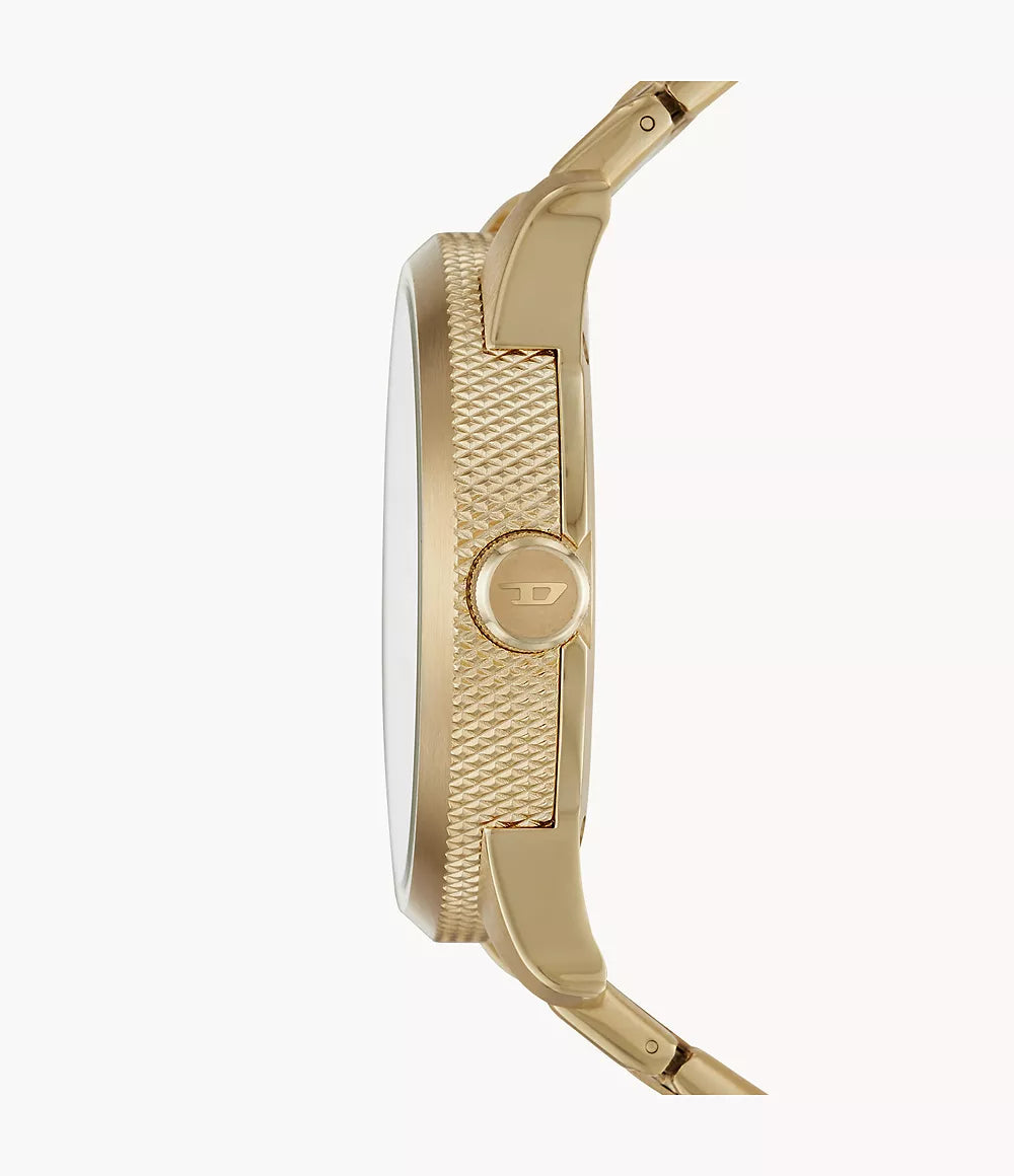 Diesel Men's Rasp Three-Hand Gold-Tone Stainless Steel Watch