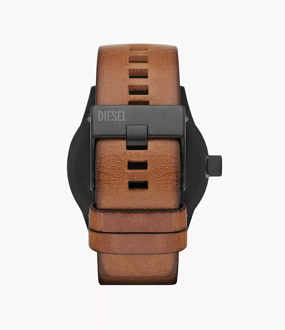 Diesel Men's Rasp Three-Hand Brown Leather Watch