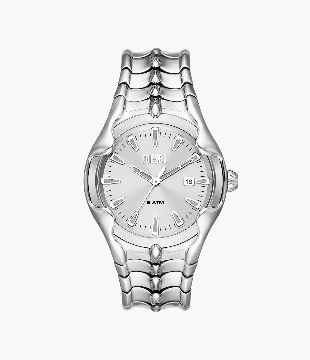 Diesel Vert Three-Hand Date Stainless Steel Watch