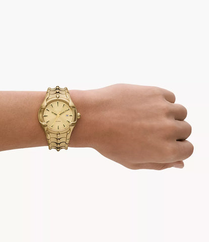 Diesel Vert Three-Hand Date Gold-Tone Stainless Steel Watch