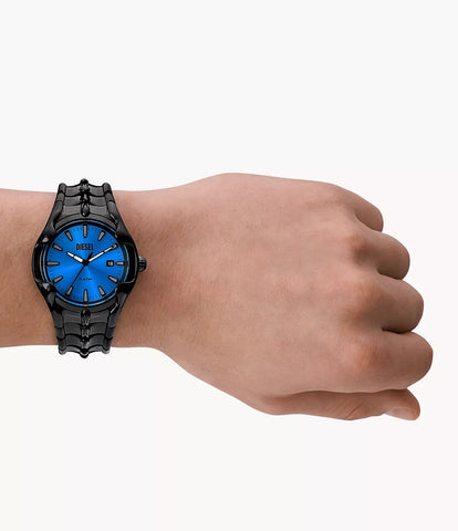 Diesel Vert Three-Hand Date Black Stainless Steel Watch