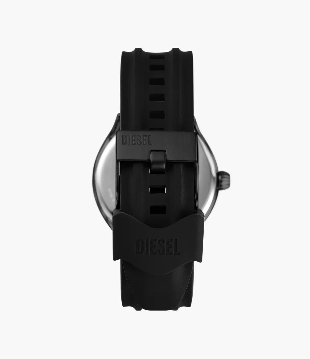 Diesel Streamline Three-Hand Black Silicone Watch