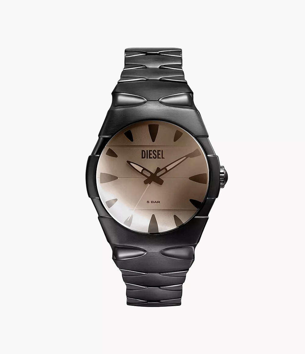 Diesel D-Sruptor Three-Hand Black Stainless Steel Watch
