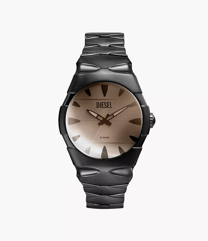 Diesel D-Sruptor Three-Hand Black Stainless Steel Watch