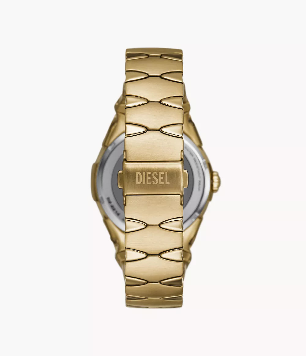 Diesel D-Sruptor Three-Hand Gold-Tone Stainless Steel Watch