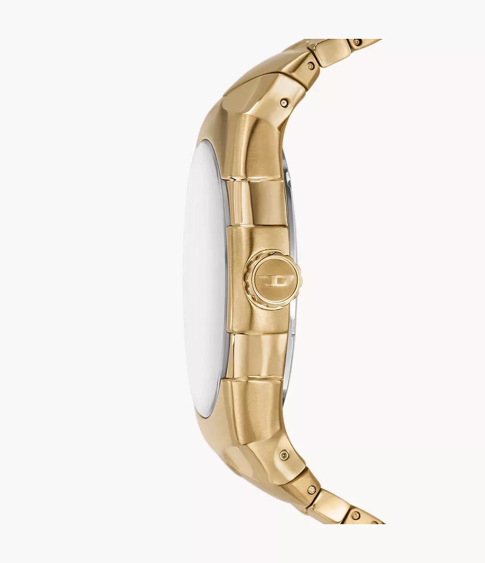 Diesel D-Sruptor Three-Hand Gold-Tone Stainless Steel Watch