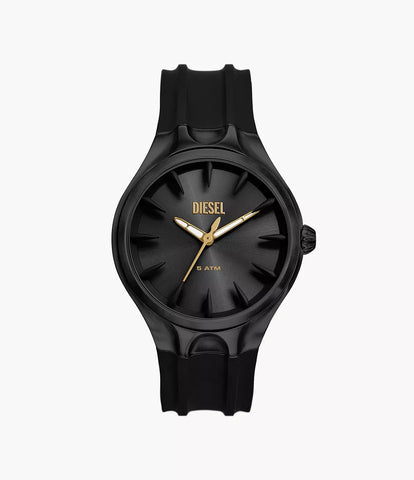 Diesel D-Sruptor Streamline Three-Hand Black Silicone Watch