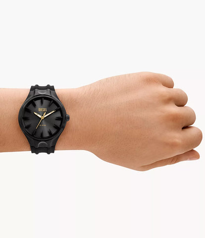 Diesel D-Sruptor Streamline Three-Hand Black Silicone Watch