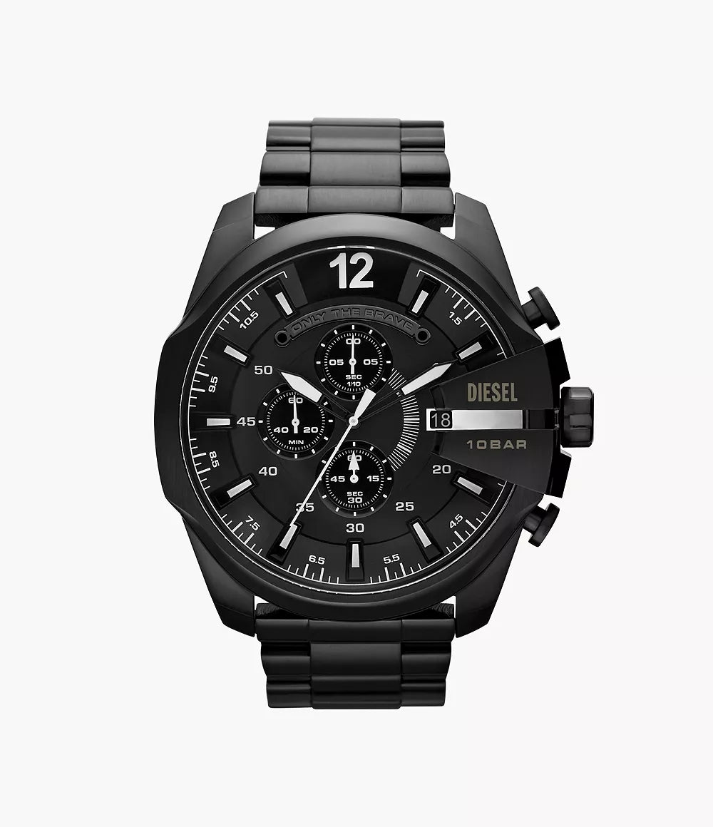 Diesel Men's Mega Chief Chronograph Black Stainless Steel Watch