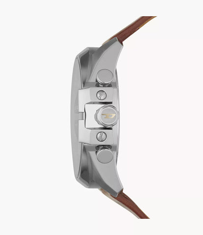 Diesel Men's Mega Chief Chronograph Brown Leather Watch