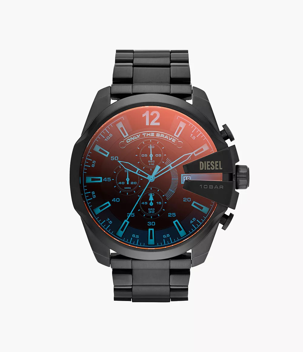 Diesel Men's Mega Chief Chronograph Black Stainless Steel Watch
