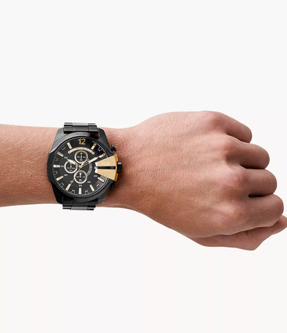 Diesel Men's Mega Chief Chronograph Black Stainless Steel Watch