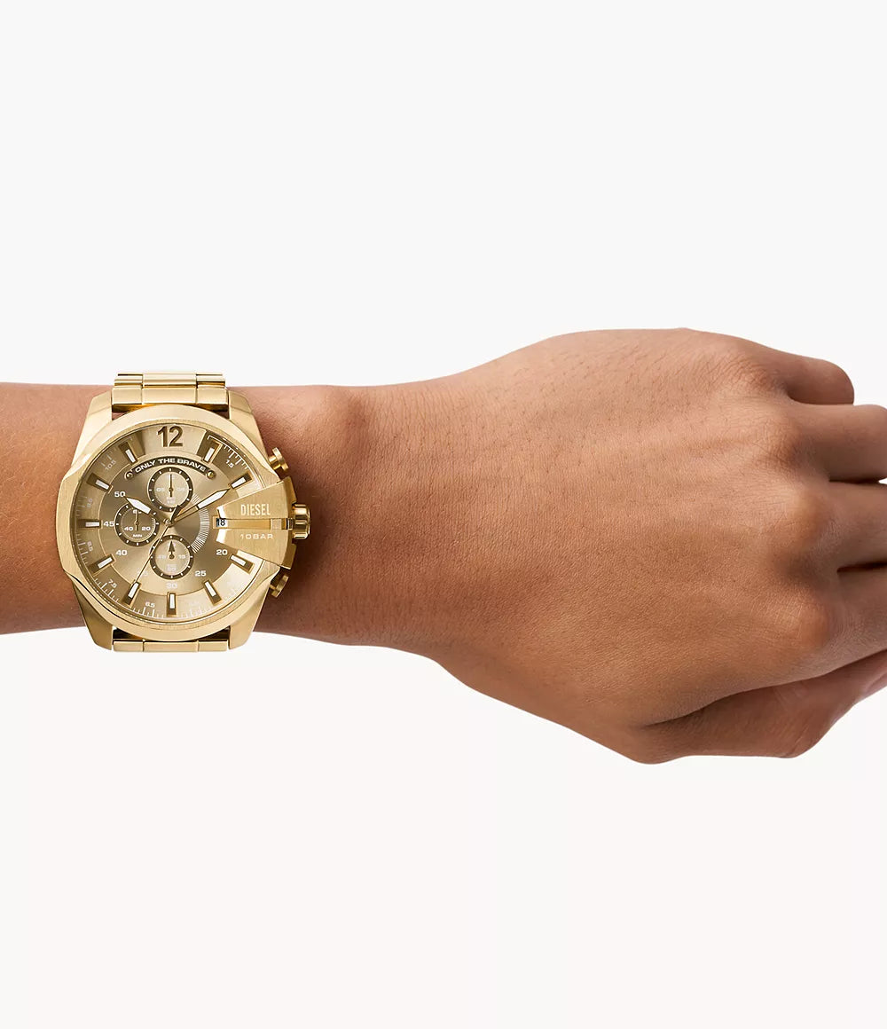 Diesel Men's Mega Chief Chronograph Gold-Tone Stainless Steel Watch