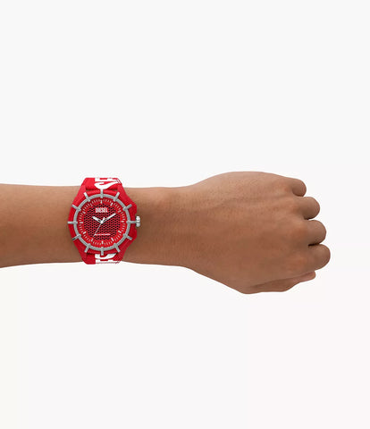 Diesel Framed Three-Hand Solar-Powered Red rPET Watch