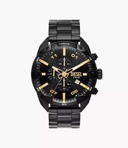 Diesel Spiked Chronograph Black Stainless Steel Watch