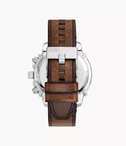 Diesel Griffed Chronograph Brown Leather Watch