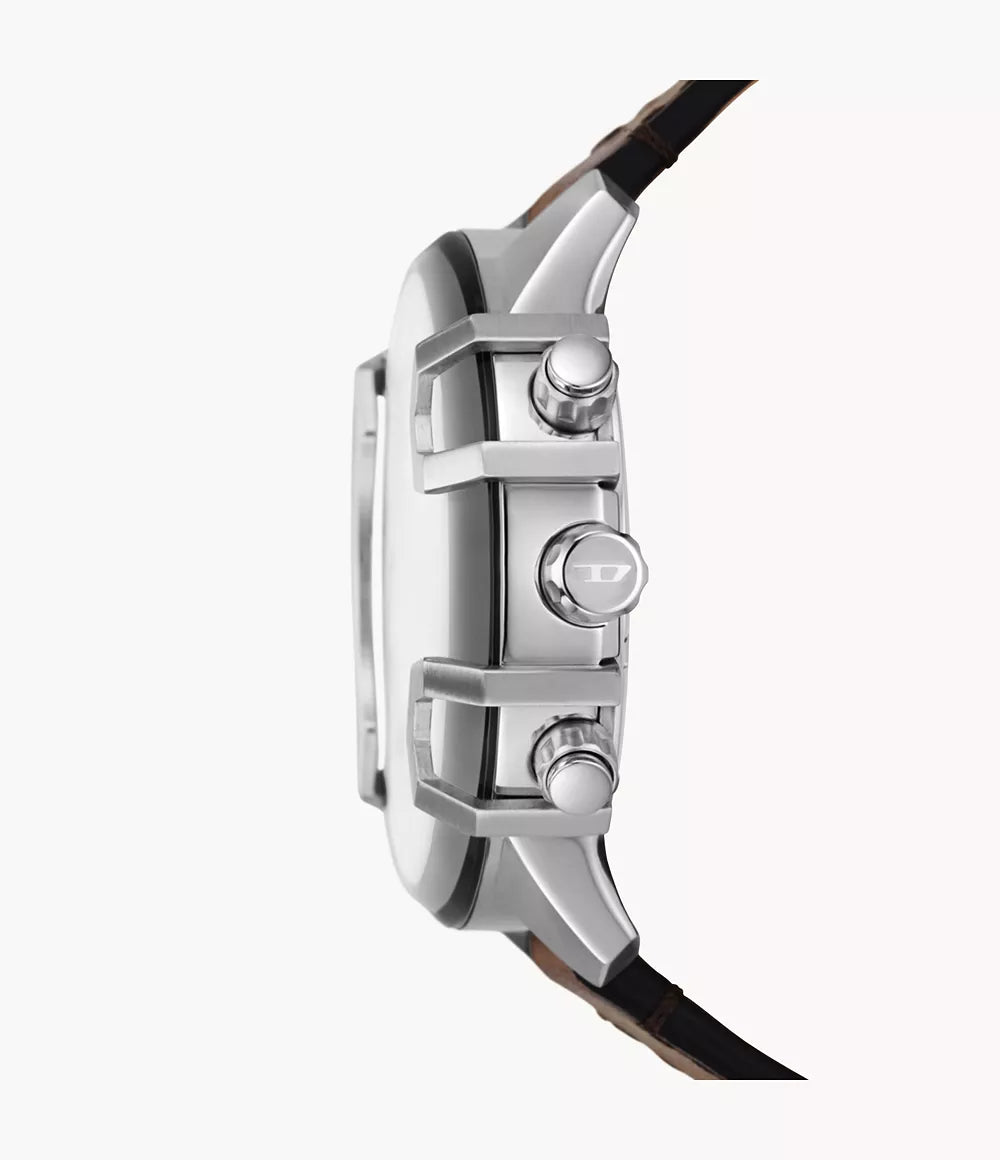 Diesel Griffed Chronograph Brown Leather Watch