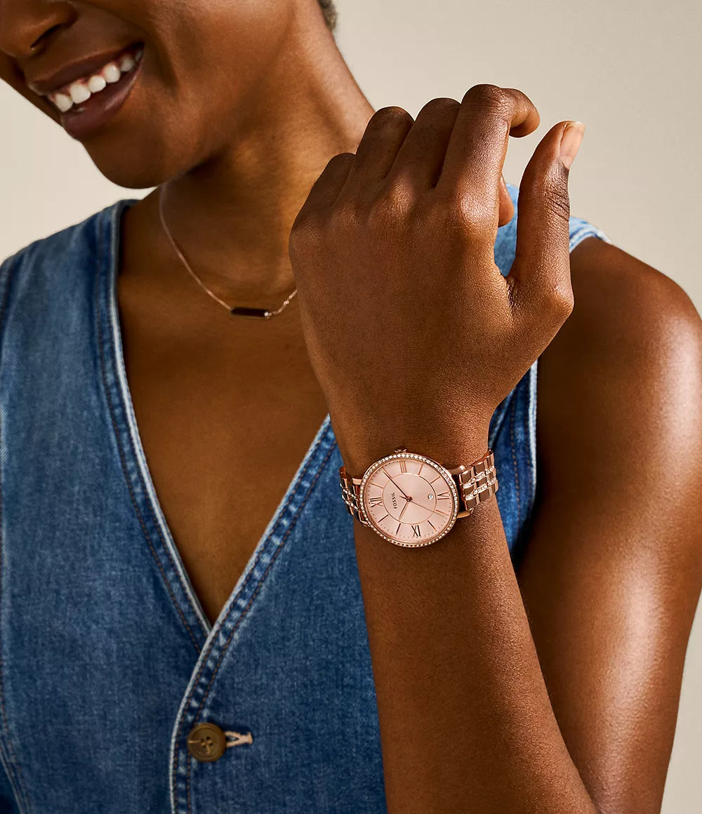 Fossil - Jacqueline Three-Hand Rose Gold-Tone Stainless Steel Women's Watch