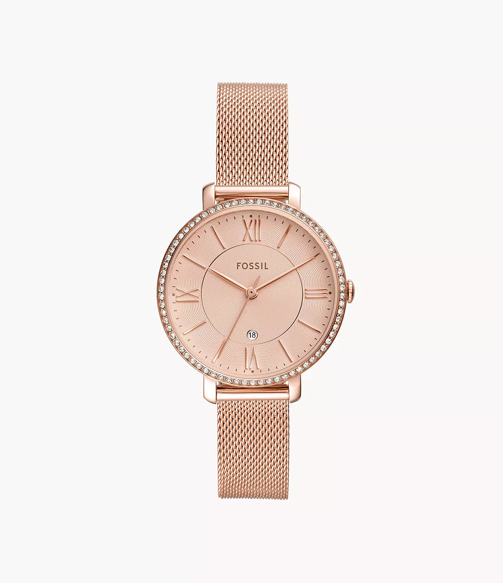 Fossil - Jacqueline Three-Hand Date Rose Gold-Tone Stainless Steel Women's Watch
